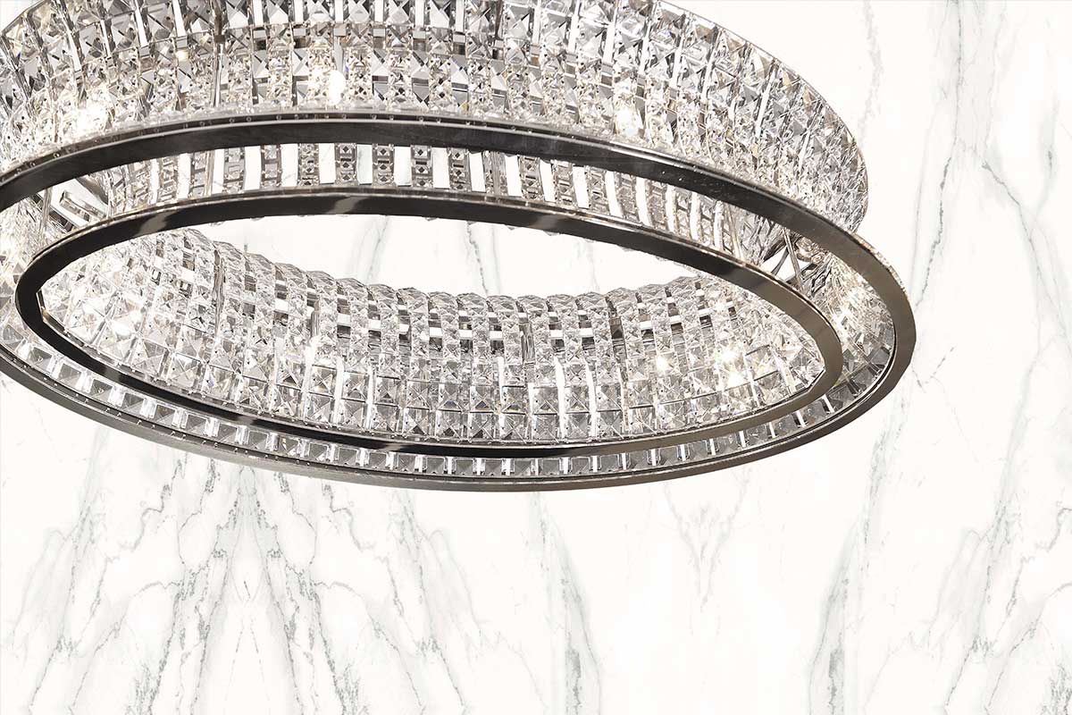 Lampadari eleganti moderni per sale cerimonia: Ring della Collezione Sergio Marchetti